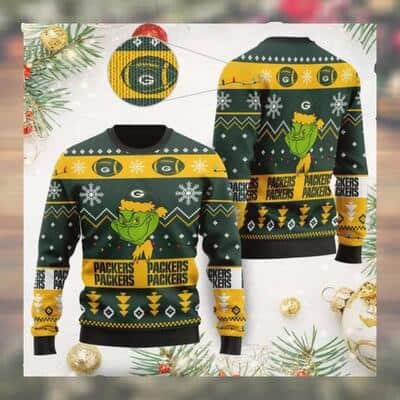 Cute Grinch NFL Green Bay Packers Ugly Christmas Sweater