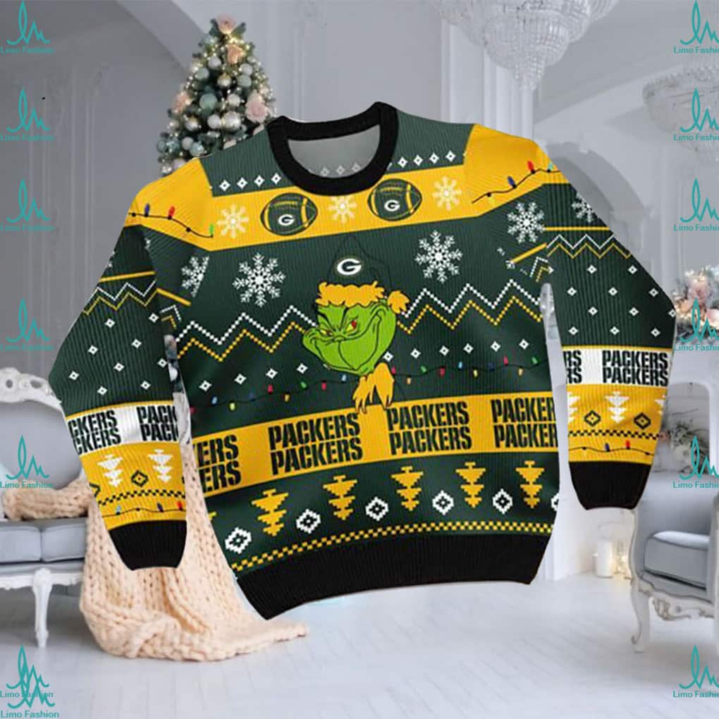 Cute Grinch NFL Green Bay Packers Ugly Christmas Sweater Cute Grinch NFL Green Bay Packers Ugly Christmas Sweater