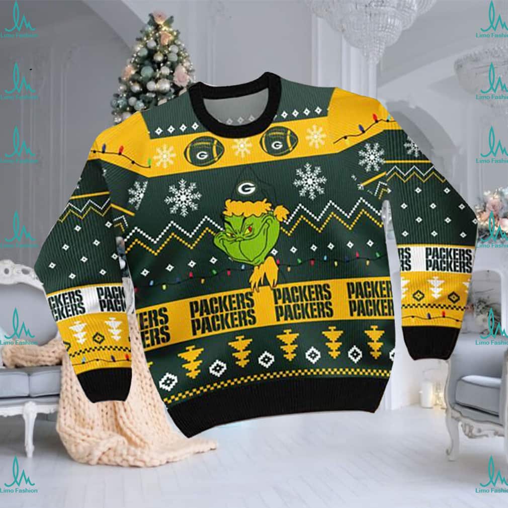 Cute Grinch NFL Green Bay Packers Ugly Christmas Sweater Cute Grinch NFL Green Bay Packers Ugly Christmas Sweater