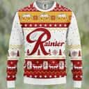 Rainier Beer Ugly Christmas Sweater Reindeer Snowflakes