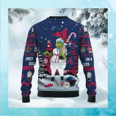 Funny Grinch NFL Atlanta Braves Ugly Christmas Sweater World Series Champions