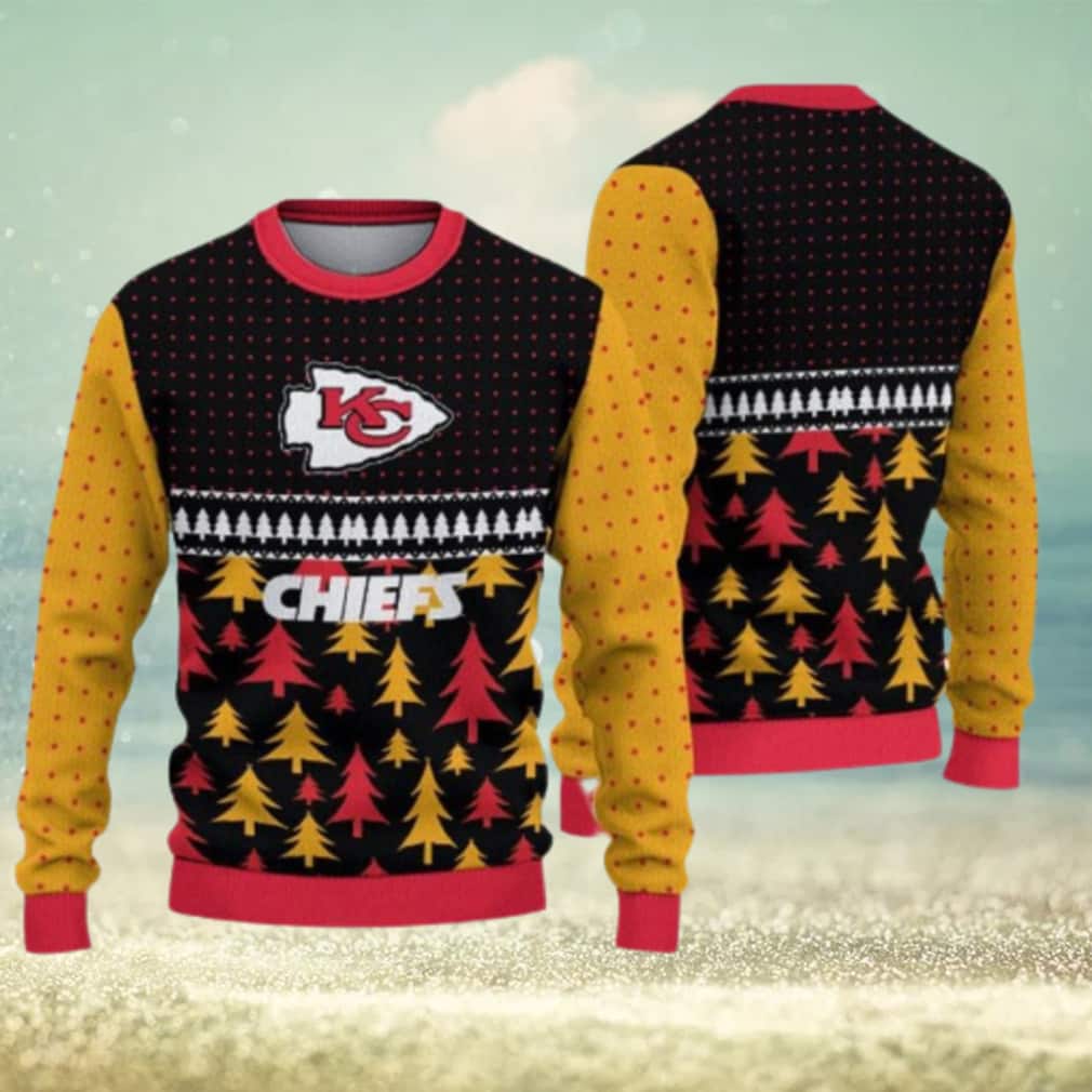 NFL Kansas City Chiefs Ugly Christmas Sweater Pine Tree NFL Kansas City Chiefs Ugly Christmas Sweater Pine Tree