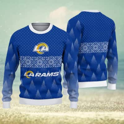 NFL Los Angeles Rams Ugly Christmas Sweater Snowflake Pattern
