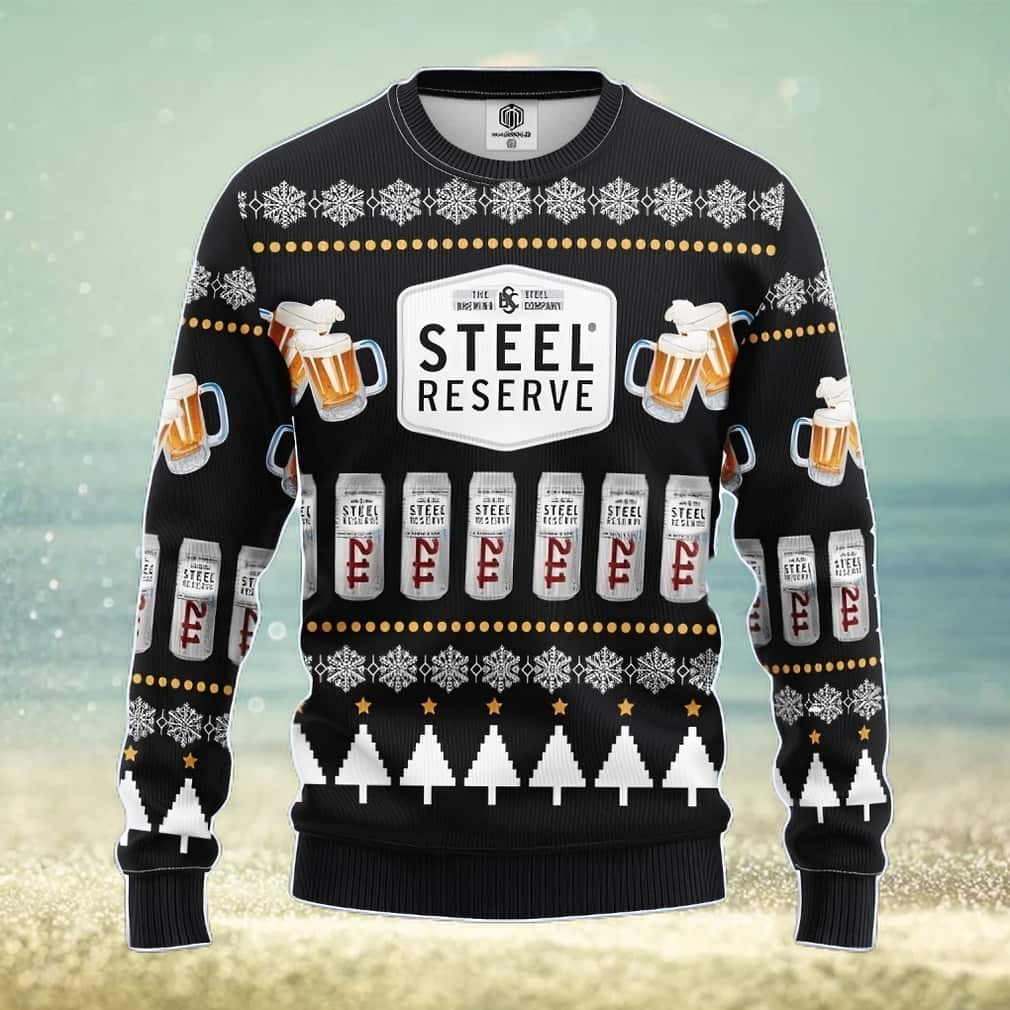 Black Beer Ugly Christmas Sweater Steel Reserve Black Beer Ugly Christmas Sweater Steel Reserve