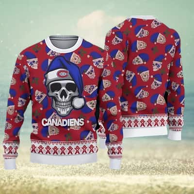 NHL Montreal Canadiens Ugly Christmas Sweater Skull