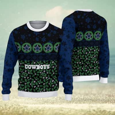 NFL Dallas Cowboys Ugly Christmas Sweater Snowflake Pattern