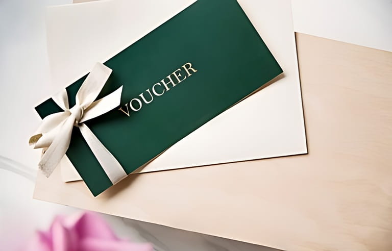 gift card modern, glamour style design, elegant voucher layout, business card