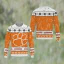 NCAA Clemson Tigers Ugly Christmas Sweater Snowflake Pattern