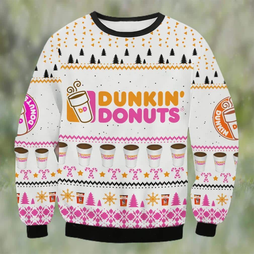 Cute Dunkin Donuts Coffee Ugly Christmas Sweater