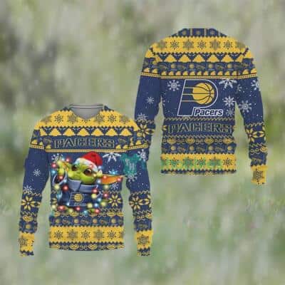 Baby Yoda Star Wars Loves Indiana Pacers Ugly Christmas Sweater