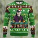 Green Genya Shinazugawa Demon Slayer Ugly Christmas Sweater Green Genya Shinazugawa Demon Slayer Ugly Christmas Sweater