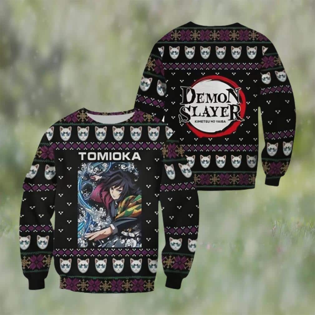 Black Giyu Tomioka Ugly Christmas Sweater Demon Slayer Black Giyu Tomioka Ugly Christmas Sweater Demon Slayer