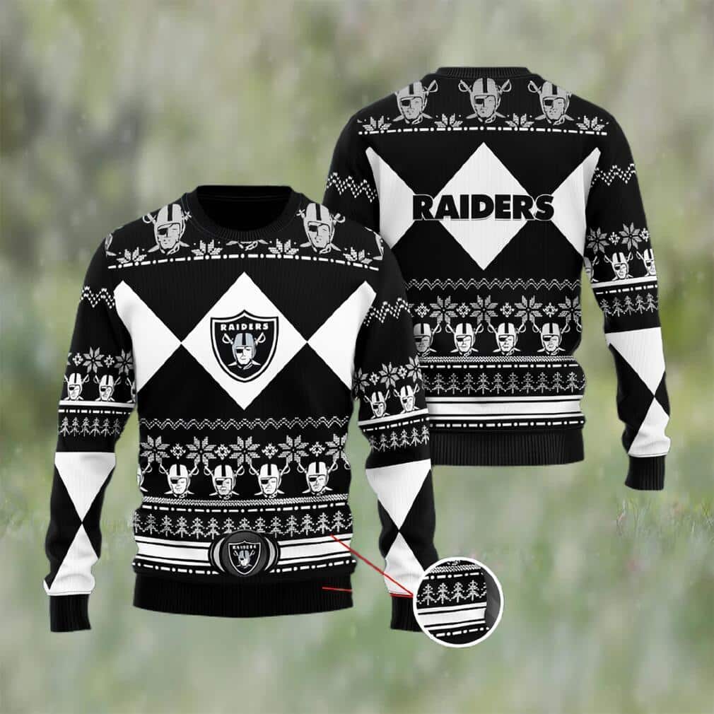 Black NFL Las Vegas Raiders Ugly Christmas Sweater Black NFL Las Vegas Raiders Ugly Christmas Sweater
