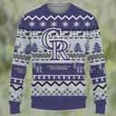 MLB Colorado Rockies Ugly Christmas Sweater Snowflake Reindeer Pattern