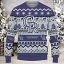 MLB Colorado Rockies Ugly Christmas Sweater Snowflake Reindeer Pattern
