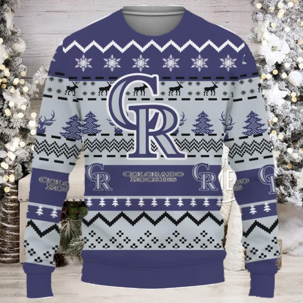 MLB Colorado Rockies Ugly Christmas Sweater Snowflake Reindeer Pattern MLB Colorado Rockies Ugly Christmas Sweater Snowflake Reindeer Pattern