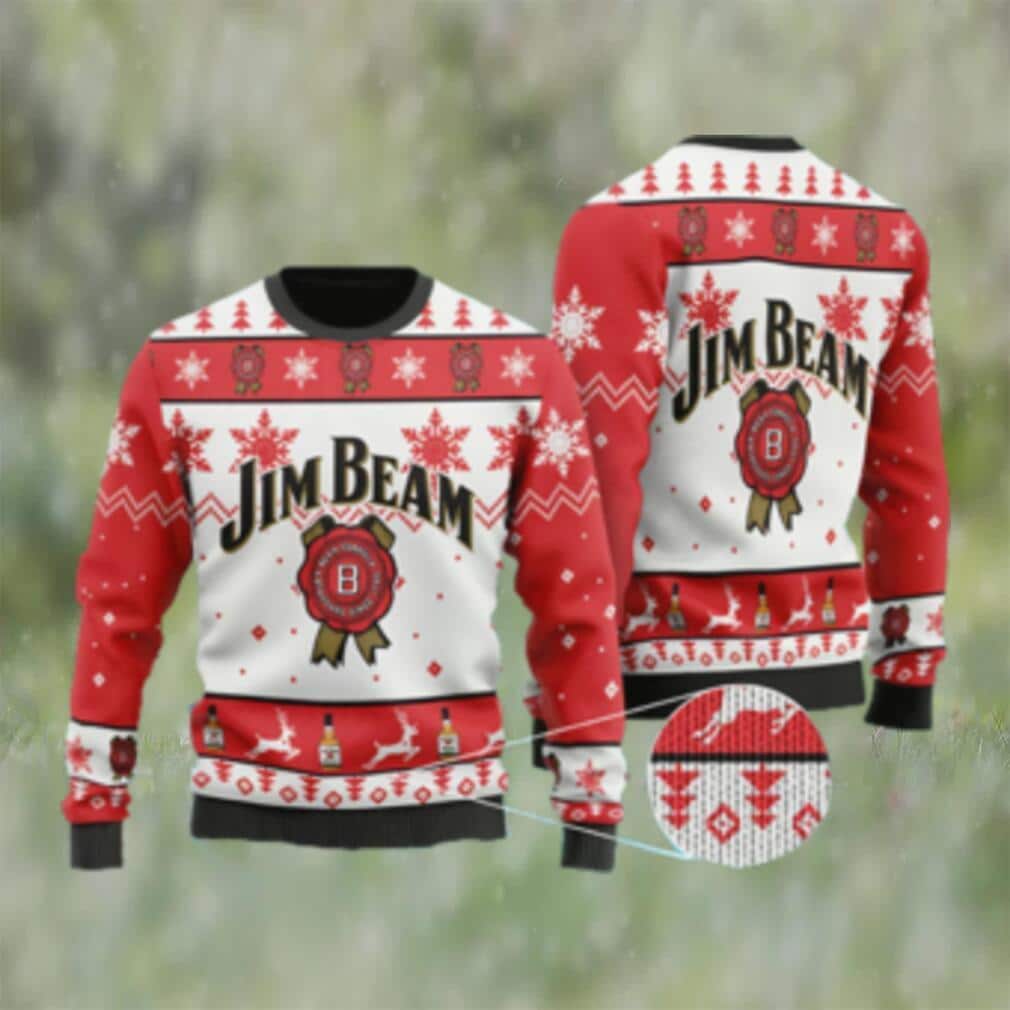 Jim Beam Ugly Christmas Sweater Xmas Pattern Jim Beam Ugly Christmas Sweater Xmas Pattern
