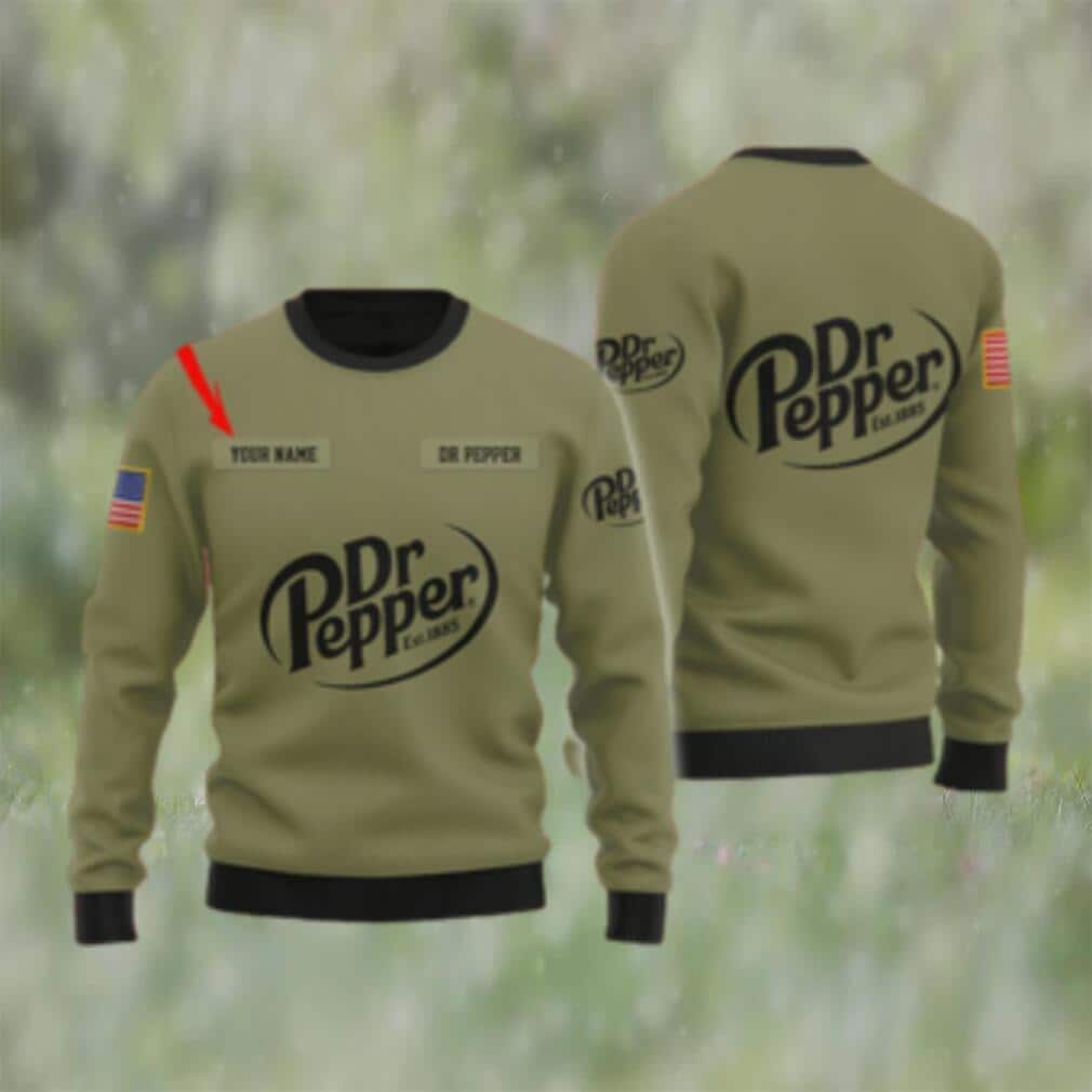 Green Dr Pepper Ugly Christmas Sweater Custom Name Green Dr Pepper Ugly Christmas Sweater Custom Name