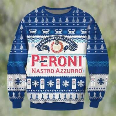 Peroni Nastro Azzurro Beer Ugly Christmas Sweater Birra Superiore D'Italia