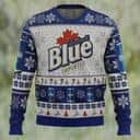 Labatt Blue Beer Ugly Christmas Sweater Xmas Pattern