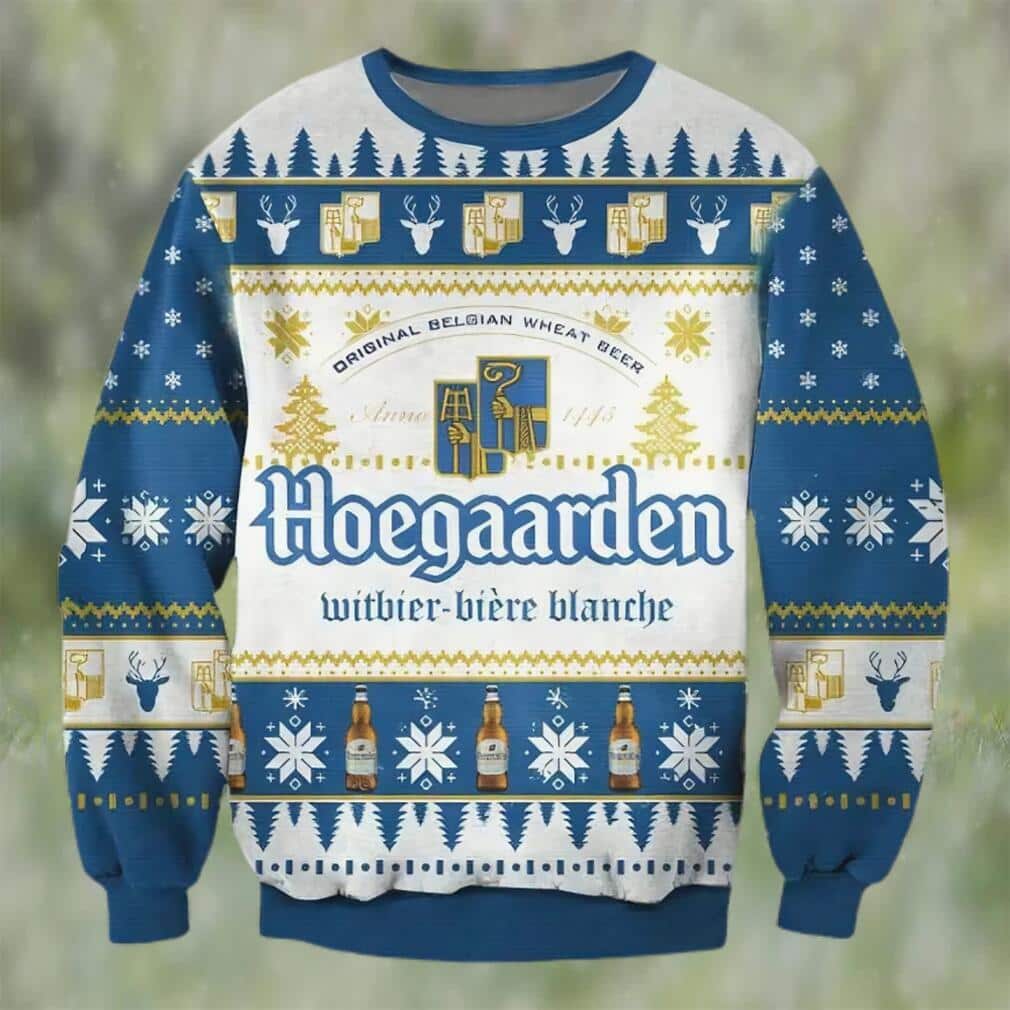Hoegaarden Beer Ugly Christmas Sweater Reindeer Snowflake Hoegaarden Beer Ugly Christmas Sweater Reindeer Snowflake