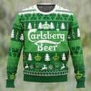 Green Carlsberg Beer Ugly Christmas Sweater Snowflake Pine Tree Green Carlsberg Beer Ugly Christmas Sweater Snowflake Pine Tree