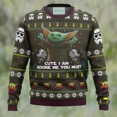 Baby Yoda Star Wars Ugly Christmas Sweater Mandalorian Cute I Am Adore Me You Must