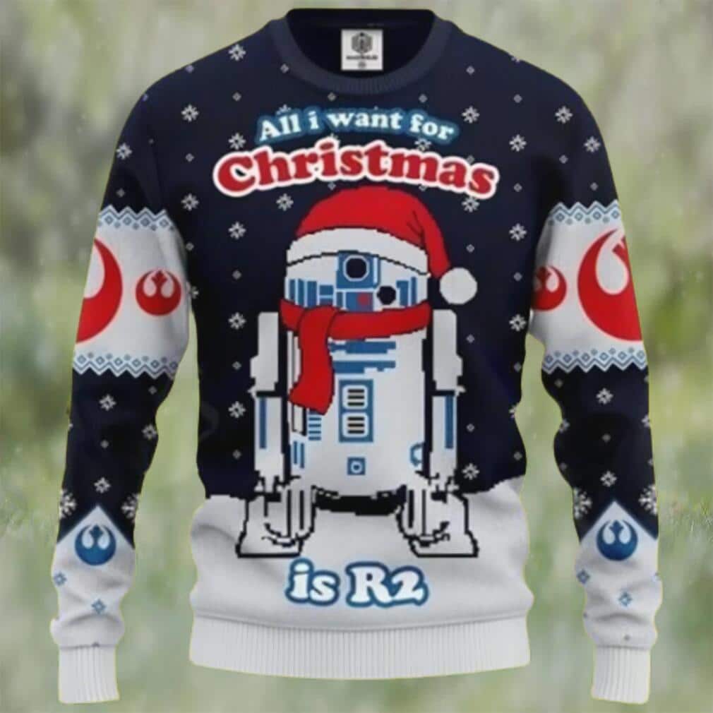 Star Wars All I Want For Christmas Is R2-D2 Ugly Christmas Sweater