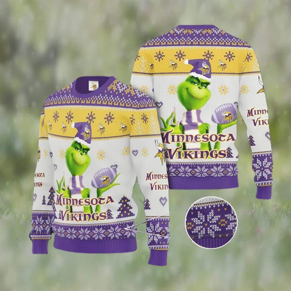 Funny Grinch NFL Minnesota Vikings Ugly Christmas Sweater Funny Grinch NFL Minnesota Vikings Ugly Christmas Sweater