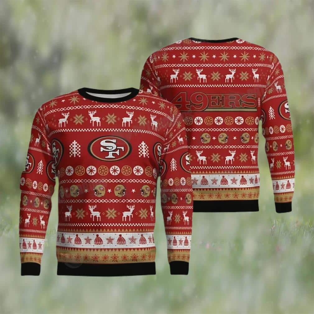 Black Red NFL San Francisco Ugly Christmas Sweater Xmas Pattern Black Red NFL San Francisco Ugly Christmas Sweater Xmas Pattern