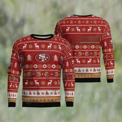Black Red NFL San Francisco Ugly Christmas Sweater Xmas Pattern