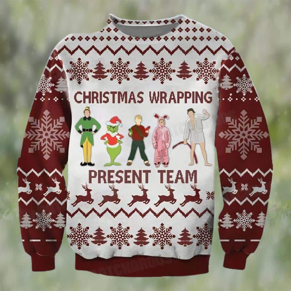 Funny Grinch Ugly Christmas Sweater Christmas Wrapping Present Team Funny Grinch Ugly Christmas Sweater Christmas Wrapping Present Team
