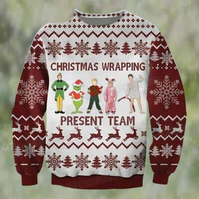 Funny Grinch Ugly Christmas Sweater Christmas Wrapping Present Team