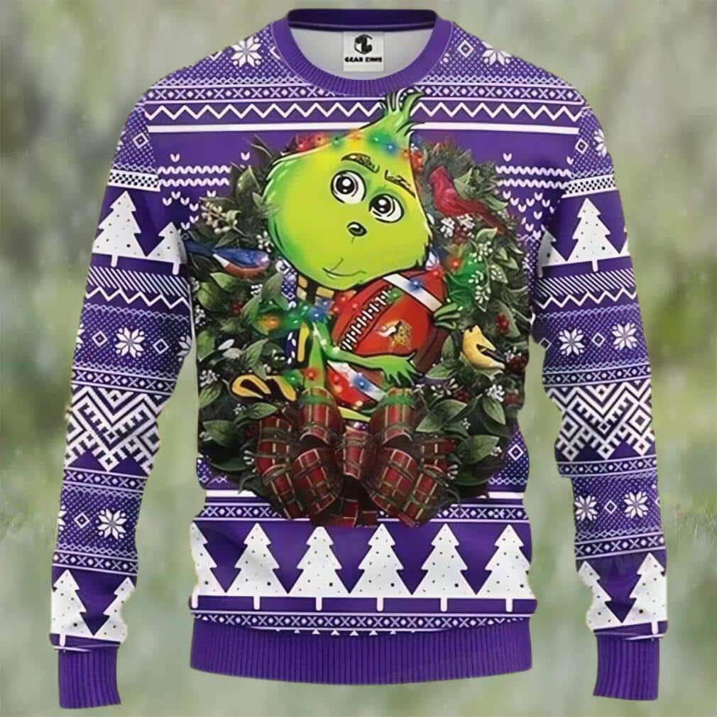 Purple Grinch Loves NFL Minnesota Vikings Ugly Christmas Sweater