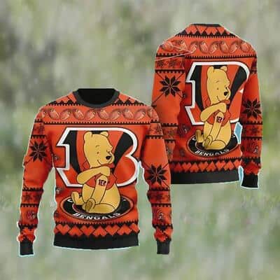 The Pooh NFL Cincinnati Bengals Ugly Christmas Sweater