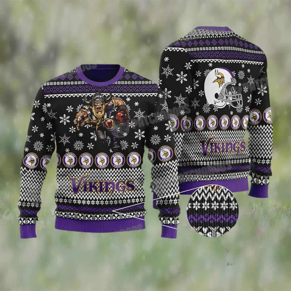 NFL Minnesota Vikings Ugly Christmas Sweater Snowflake Pattern NFL Minnesota Vikings Ugly Christmas Sweater Snowflake Pattern