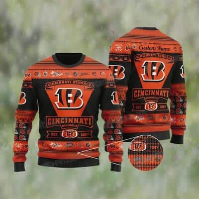 NFL Cincinnati Bengals Ugly Christmas Sweater Custom Name