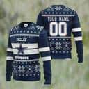 Blue NFL Dallas Cowboys Ugly Christmas Sweater Custom Name And Number Blue NFL Dallas Cowboys Ugly Christmas Sweater Custom Name And Number