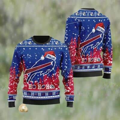 NFL Buffalo Bills Ugly Christmas Sweater Ho Ho Ho Custom Name