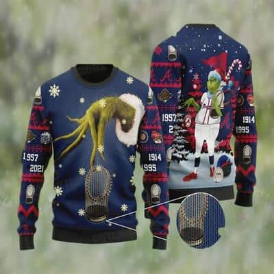 Funny Grinch MLB Atlanta Braves Ugly Christmas Sweater