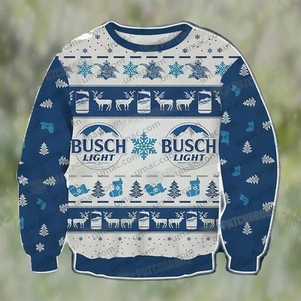 Busch Light Ugly Christmas Sweater Winter Gift Busch Light Ugly Christmas Sweater Winter Gift