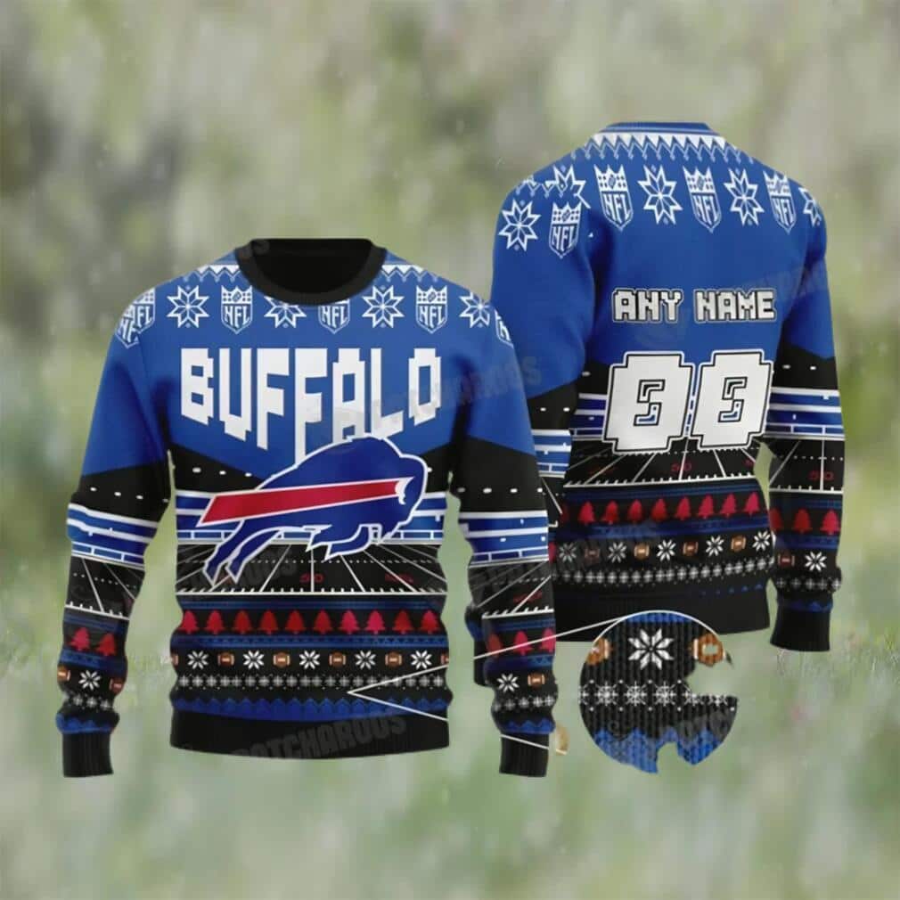 NFL Buffalo Bills Ugly Christmas Sweater Custom Name Number NFL Buffalo Bills Ugly Christmas Sweater Custom Name Number