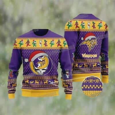 NFL Minnesota Vikings Ugly Christmas Sweater Dead Skull And Bears