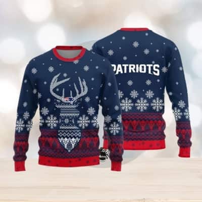 NFL New England Patriots Ugly Christmas Sweater Reindeer