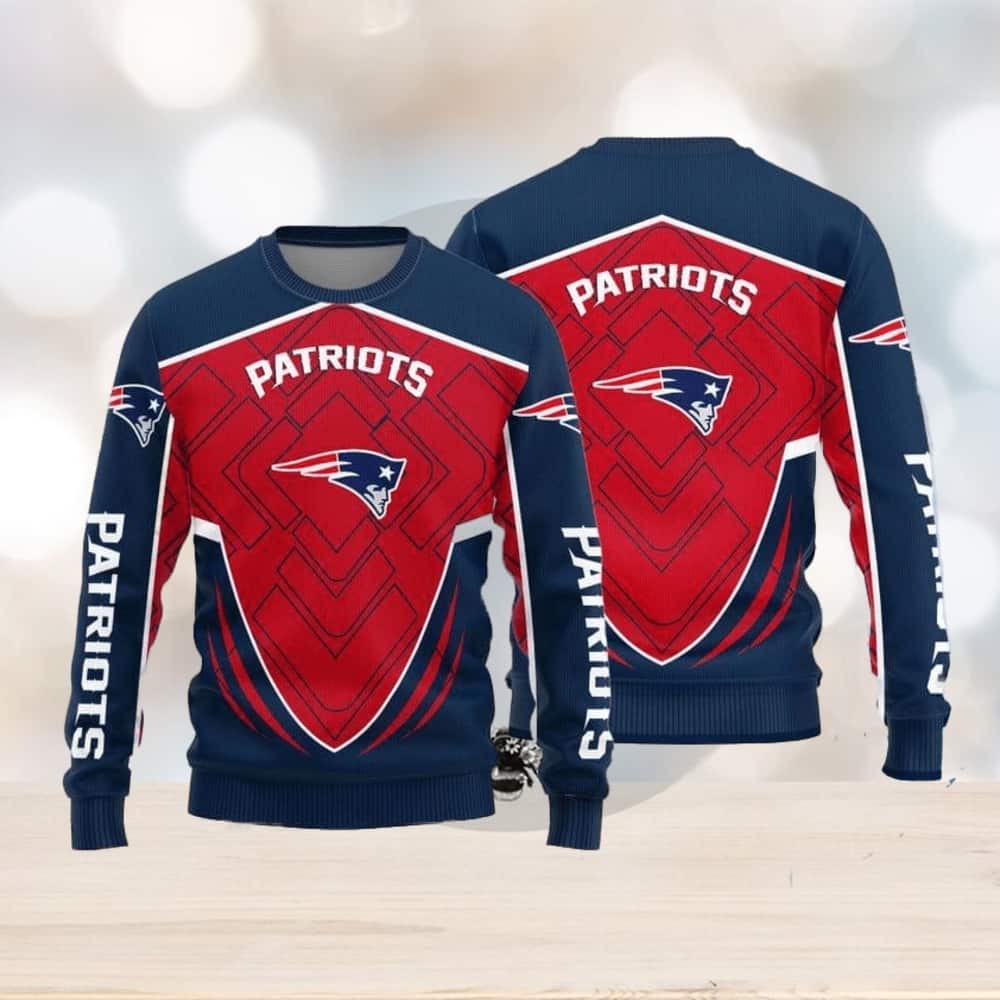 Midnight Red NFL New England Patriots Ugly Christmas Sweater Midnight Red NFL New England Patriots Ugly Christmas Sweater