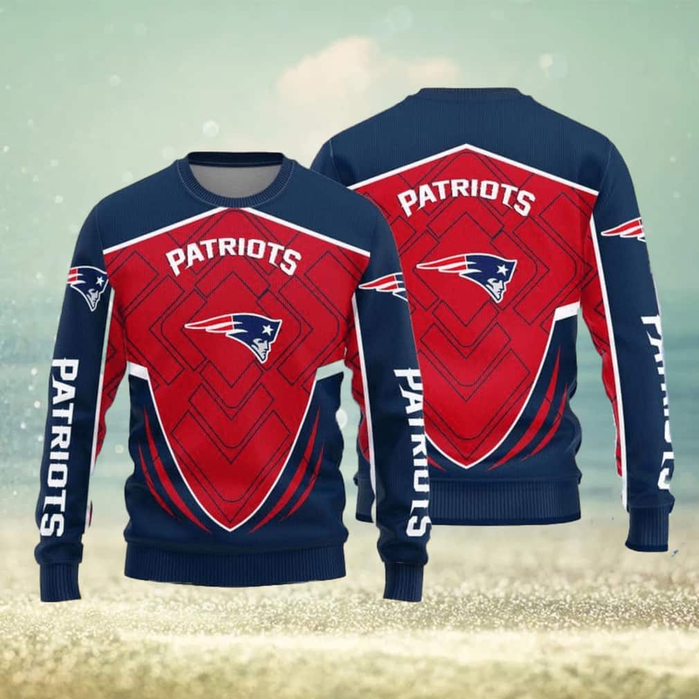 Midnight Red NFL New England Patriots Ugly Christmas Sweater Midnight Red NFL New England Patriots Ugly Christmas Sweater