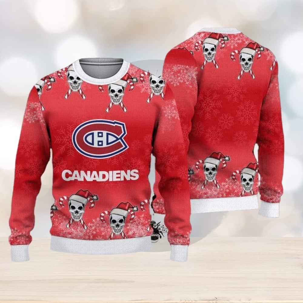 Red White NHL Montreal Canadiens Ugly Christmas Sweater Red White NHL Montreal Canadiens Ugly Christmas Sweater