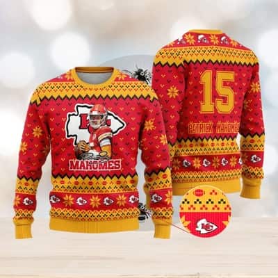 NFL Kansas City Chiefs Ugly Christmas Sweater Custom Name And Number