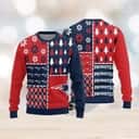 NFL New England Patriots Ugly Christmas Sweater Snowflake Pine Tree Pattern