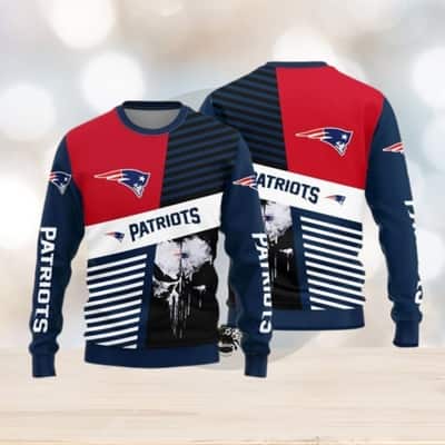 NFL New England Patriots Ugly Christmas Sweater Skull